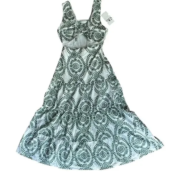 ZARA Dress Small Maxi Boho Embroidered Long Dress Cut out Resort Vacation Cruise - Picture 11 of 16